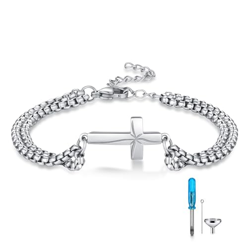 TUGHRA Ashes Bracelet for Women Urn Bracelet for Ashes 925 Sterling Silver Cremation Jewelry Memorial Gifts Keepsake Bracelet