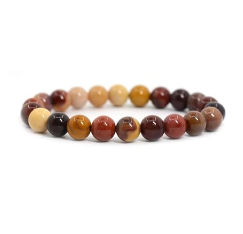Adabele 1pc Natural Stretch Gemstone Bracelet 8mm (0.31") Bead 7" to 8.5 inch Healing Crystal Energy Quartz Chakra Jewelry Women Unisex Birthday Gift - color: Mookaite jasper, size: 7 inch