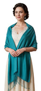 Pashmina Shawls Wraps for Women. Dress Cover Up Formal. Cashmere Feel Wrap for Evening Dress. - color: Sea Teal