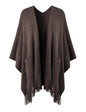 Ferand Shawl Wraps for Women, Cozy Lightweight Poncho Cape with Pockets, Warm for Fall Winter Travel - color: Brown