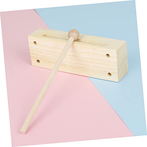BESPORTBLE Orff Musical Wood Block Percussion Instrument with Mallet Double Tone Rhythm Block for Kids Educational Music Toy for Early Learning