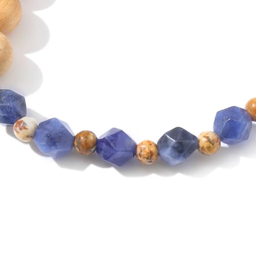 Natural Gemstone Beaded Healing Crystal Bracelets for Women, Unique and Cool Natural Bead Gemstone, Beaded Bracelets for Women Men，Valentines Day Mother's Day Gifts for Mother Wife