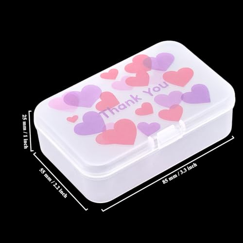 Goodma Thank You 12 Pieces Rectangular Plastic Storage Boxes with Hinged Lids for Small Items and Craft Projects, 3.3 x 2.2 x 1 inch (Frosted White) - color: Frosted White