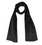 100% Silk Scarf for Women 59”*6.3” Long Shawls for Headscarf and Neck- Oblong Hair Wraps with Gift Packed - color: Solid Color-black