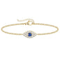 3mm Diamond Classic Tennis Bracelet for Women Dainty, Gold Jesus Cross Bracelets Trendy, 14K Gold Plated Heart/Evil Eye/Pearl/Starfish & Seashell Charm Bracelets for Women Bulk - style: Gold Plated Evileye