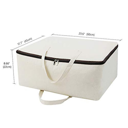 AMJ Set of 2, Storage Bags with 3-Side Zip Open & Handles, House Move or Winter Garment Storage in Wardrobe, Beige - color: Beige, 2PCS