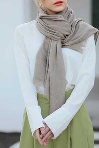 Pashmina Shawl Party Wraps Evening Dress Bridesmaid Long Cotton Scarves for Wedding - color: Khaki 32