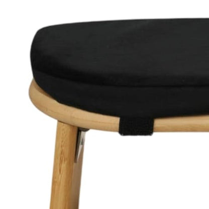 Meditation Bench Prayer Bench Removable Ergonomic Foldable Bamboo Kneeling Stool Stool for Office Bedroom Tea Ceremony(Black)