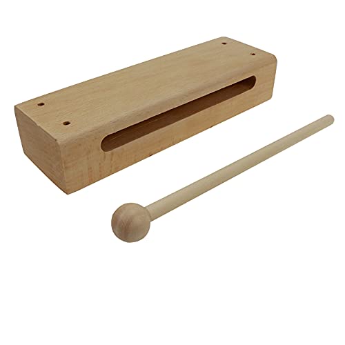 1Set Wooden Block with Mallet Percussion Instrument Music Rhythm Blocks