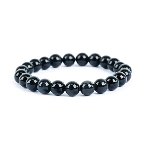 Natural Energy Healing Stone Charm Bracelet 8mm Natural Energy Healing Lava Rock Bracelet - Unisex - color: ZLY-Black Cat Eyes
