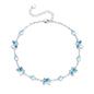 CRMAD 925 Sterling Silver Daisy/Sunflower Moonstone Anklet Daisy Flower Ankle Bracelet for Women Beach Dainty Jewelry - size: 7+2 inch, style: butterfly
