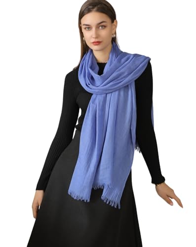Pashmina Shawl Party Wraps Evening Dress Bridesmaid Long Cotton Scarves for Wedding - color: Sapphire Blue 24