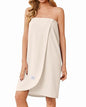 Ekouaer Waffle Robes For Women Bath Wrap Lightweight Shower Wrap 2026 Knee Length Spa Robe with Adjustable Closure S-XL - color: Beige, size: X-Large