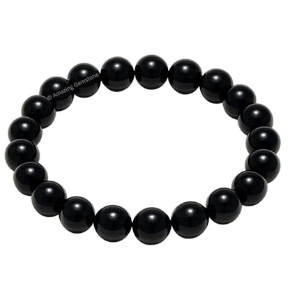 Amazing Gemstone Crystal Bracelet for Women Men's Gifts - Protection Healing Crystal Bracelet - 8mm Gemstone Beaded Stretchable Bracelet Pulseras Para Hombres Mujer Stocking Stuffers Mothers Day Gift (Black Obsidian) - color: Black Obsidian
