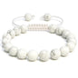 ANAYA AGATE Energy Protection Crystal Handmade Adjustable Bead Bracelet Perfect for Men, Women’s Christmas Gift - Gemstone Healing Stretch Bracelet Pulsera Para Hombre Mujer Stocking Stuffer - color: Howlite