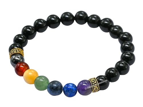 Amazing Gemstone Crystal Bracelet for Women Men's Gifts - Protection Healing Crystal Bracelet - 8mm Gemstone Beaded Stretchable Bracelet Pulseras Para Hombres Mujer Stocking Stuffers Mothers Day Gift (Chakra Bracelet (Black Obsidian)) - color: Chakra Brac