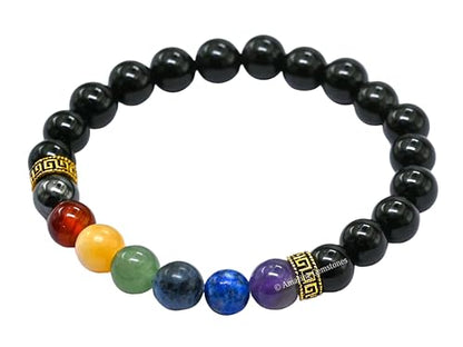 Amazing Gemstone Crystal Bracelet for Women Men's Gifts - Protection Healing Crystal Bracelet - 8mm Gemstone Beaded Stretchable Bracelet Pulseras Para Hombres Mujer Stocking Stuffers Mothers Day Gift (Chakra Bracelet (Black Obsidian)) - color: Chakra Brac