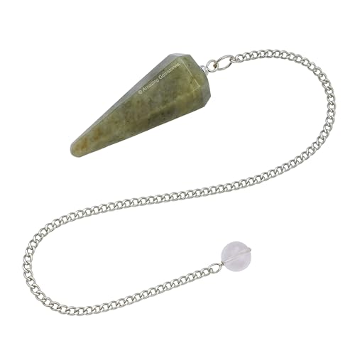 Amazing Gemstone Chrysoberyl Cats Eye Crystal Pendulum for Divination - Certified Dowsing Crystals and Healing Stones for Chakra Balancing and Meditation - Enhance Reiki Spiritual Growth - color: Chrysoberyl Cats Eye
