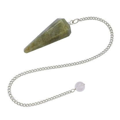 Amazing Gemstone Chrysoberyl Cats Eye Crystal Pendulum for Divination - Certified Dowsing Crystals and Healing Stones for Chakra Balancing and Meditation - Enhance Reiki Spiritual Growth - color: Chrysoberyl Cats Eye