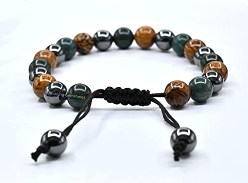 Amazing Gemstone Bracelet for Pregnant Mom Daughter - Hematite Mariyam Jasper Bloodstone Bracelet Set for Men Women Healing Calming Anxiety Stress Relief Gift Pulseras Para Hombres Mujer (Adjustable) - color: Pregnancy