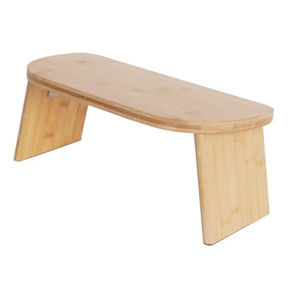 DYNAMI Bamboo Meditation Bench with Sponge Cushion, Portable Foldable Ergonomic Meditation Stool,Wooden Kneeling Stool for Yoga Sitting Prayer,Load Capacity 396lbs (Gray) - color: Grey