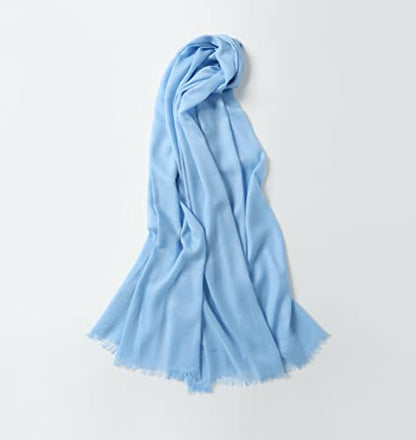 Jeelow Solid Color Scarf Wrap Shawl for Women Men – Soft Lightweight Head Scarf, All Season, Travel Beach Office Daily Wear - color: Blue