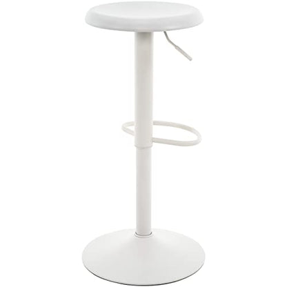 Adjustable Bar Stool, Swivel Round Metal Airlift Barstool, Backless Counter Height Bar Chair for Kitchen Dining Room Pub Cafe, 1 pc (White) - color: White, size: 1 pc