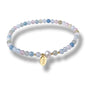 4mm Natural Gemstone Beads Stretch Bracelet for Women, With Freshwater Pearls, Energy Gem Birthday Gift for Her 7.2” - color: Morganite