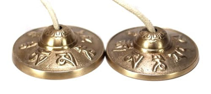 Tibetan Manjeera Tingsha Meditation Bell, Chime Bells, Cymbals, Buddhist Meditation, Yoga Bell Chimes small, auspicious symbol (Manjeera-05) - size: Manjeera-05