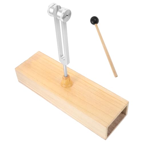SECFOU 1 Set Tuning Fork Meditation with Wooden Voice Box Mallet Healing Tuning Forks for Stress Reduction Balance Exercises Portable Meditation Tools for Sound Therapy