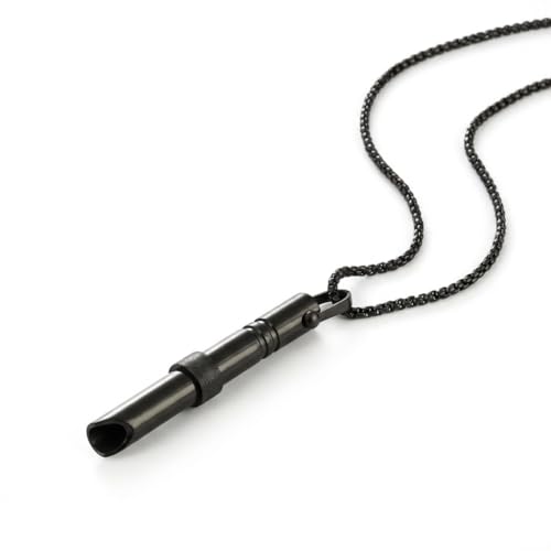 Breathing Easy Necklace, Mindfulness Breathing Stainless Steel Pendant for Stress Relief, Anxiety Management & Smoking Cessation Aid, Intricate Engraving for Men Women - color: Rotating Fidget Ring-Black