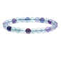Keleny Semi Precious Crystal 6mm Round Beads Rock Yoga Stretch Bracelet 7 Inch Unisex Unisex - color: Clear,Green