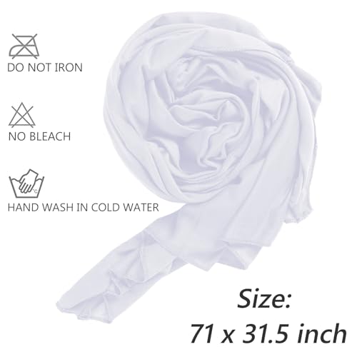 XTREND 1 Piece Head Wrap Stretch African Turban Bohemian Extra Long Scarf Soft Breathable Headwraps Solid Color Knit Head Scarves Turban Tie for Women (White) - color: Z1 White