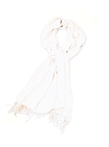 Sakkas Large Soft Silky Pashmina Shawl Wrap Scarf in Solid Colors - color: Off-white