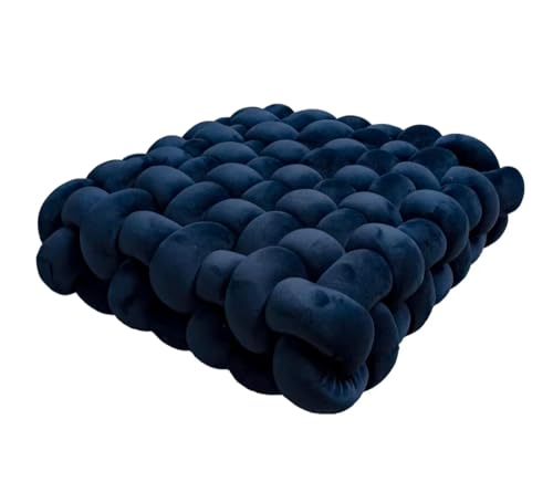 Large Knot Pillow Meditation Cushion Floor Cushions Sitting Funky Throw Pillows Chair Pillows Soft Pad Square Knotted Seat Cushions Home Decoration Living Room B(Size:30 * 33 * 12cm,Color:Blue) - color: Blue, size: 30 * 33 * 12cm