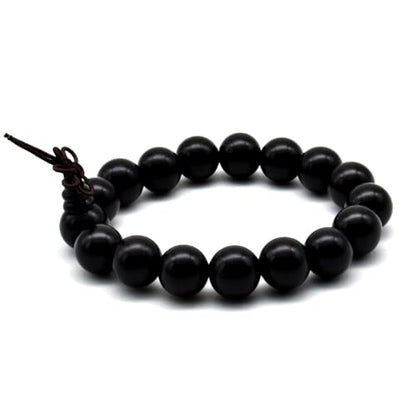 Zen Dear Unisex Natural Ebony Wood Buddhist Prayer Bead Necklace Bracelet Tibetan Prayer Mala Beaded Black - style: 12mm 17beads