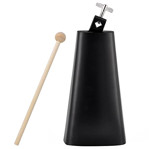 Eastrock 9 inch Metal Steel Cow Bells Noise Makers Hand Percussion Cowbell with Stick for Drum Set - size: 9''