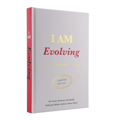 Daily Gratitude, Goal Setting & Habit Tracker Journal for Women & Men with 9-Point Emotional Wellness Scale — iAmEvolving™ 288-Page Hardcover Personal Growth Planner (White Cover) - color: White