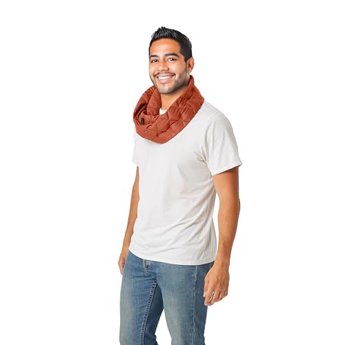 PYVOT Weighted Infinity Scarf, 3 lb Sensory Shoulder Wrap for Everyday Comfort - color: Clay