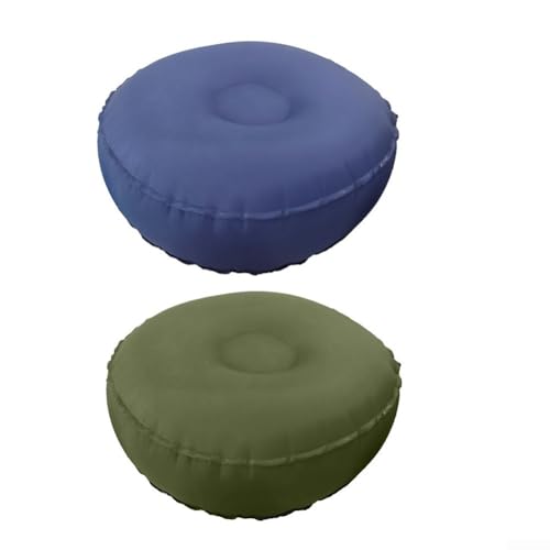 Inflatable Yoga Cushion, Portable Meditation Seat, 40D Nylon, Wear-Resisting, Quick Inflate Valve, 16x16x6 Inch, for Yoga, Fitness, Travel, Camping, (Olive green) - color: Olive green