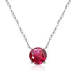 Ursilver Mothers Day Gifts - Birthstone Necklace for Women 925 Sterling Silver Round Birthstone Necklace Birthday Gifts 12 Months Necklaces for Women Jewelry Gift - color: silver-07-Jul-Ruby Rose Red