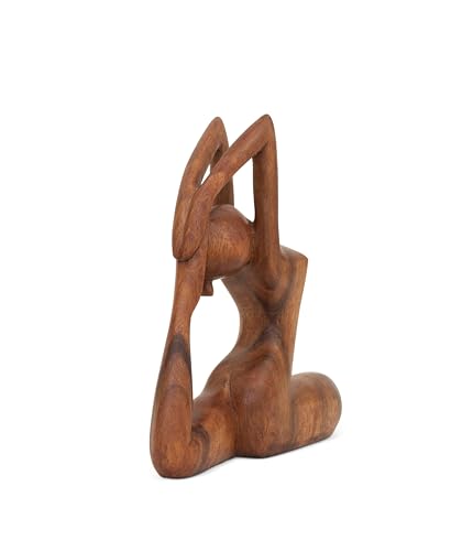 G6 Collection 8" Wooden Handmade Yoga Statue, Yoga Meditation Room Decor, Yoga Decorations for Home, Gift for Yoga Lover, Zen Gift Ideas, Figurine Office Studio Sculpture Yogi, One-Legged King Pigeon - style: One-Legged King Pigeon