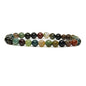 Angelstones Handmade Natural Healing Gemstone 6mm Round Beads Stretch Crystal Bracelet 7 Inch Unisex - color: India Agate