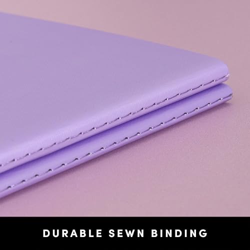 PAPERAGE Soft Cover Blank Journal Notebook, 2 Pack, (Lavender), 100 Pages, Large 7.5 inches x 9.5 inches, Ideal for Sketch Book, Note Taking & Travel Journal - color: Lavendar, style: Plain