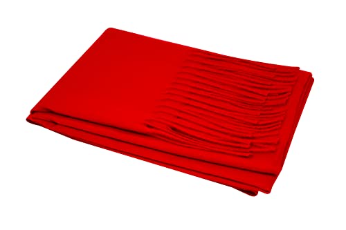 Ocomfly 100% Pashmina Scarf for Women - Premium Womens Scarves - Gift Boxed - Shawls or Wraps - Ultra Soft and Warm - color: Cherry Red