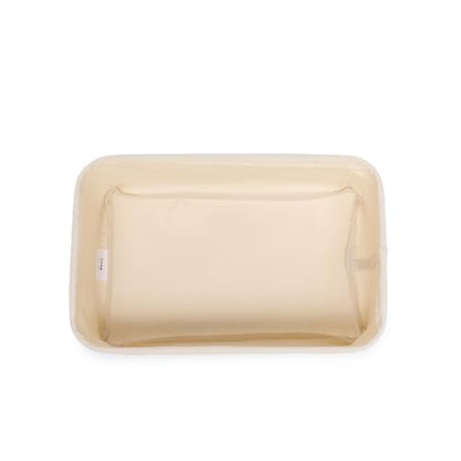 Foldable Storage Bins with Lids Cotton Canvas Rectangular Storage Box Ideal for Organization Lightweight and Durable (11.22 x 2.95 x 4.72) - size: 11.22 x 2.95 x 4.72"