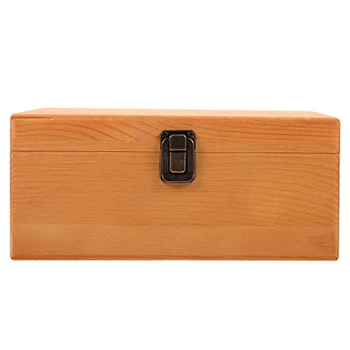 Cabilock 1pc Vintage Wooden Storage Box Retro Packaging Case for Home Study and Bedroom Elegant Organizer for Jewelry Beads and Sundries Stylish Desktop Decor - size: 19.5X19.5X10CM