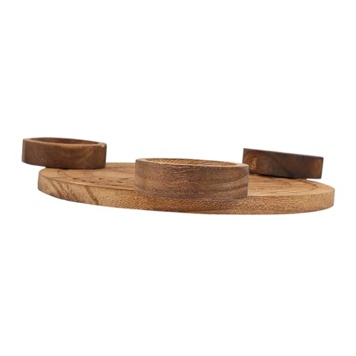 OUNONA Pentagram Wooden Candlestick Holder Decorative Rituals Ornament for Altar and Divination Natural Wood Design
