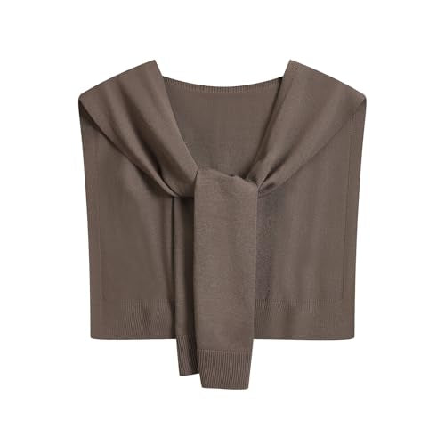 Knitted Shawl Wraps for Women, Fashion Sweater Shawls Scarf Cape, Shoulder Sweater for Travel Casual - color: Brown, size: Medium