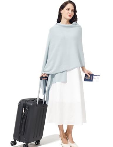 Soft Cashmere Blend Wrap Chic Scarf Stole for Women Wayfarer Travel Extra Large 87"x28" - color: Sky Grey